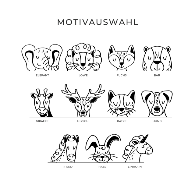 Erinnerungskiste zur Geburt - mit niedlichen Tiermotiven - Personalisierbar